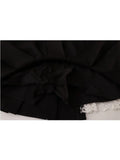 Women's A-line Skirts Bandage Lace Patchwork Kawaii Lolita Mini Skirt Korean Gothic Black High Waist Y2k Harajuku Vintage