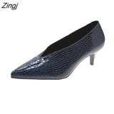 V-neck Patent-leather Single Women Shoes High Heels Spring Versatile Retro Chunky Single Shoes Zapatos De Mujer