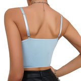 Zingj Tight Short Model Plastic Steel Ring Fishbone Chest Fashion Sexy Lace Embroidery Hot Girl Halter Vest-Outfit