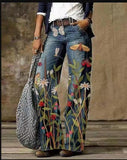 Zingj Plus Size Casual Pants Thin Jeans Wide Leg Pants-Outfit
