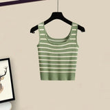 Women Pants Sets Summer Casual Striped Knitted Vest+long Sleeve Sunscreen+wide Leg Long Pant 3 Pieces Set Women Outfits