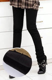 warm women stretch high elastic waist casual cotton pants clothe S-4XL thick fleece ladies patchwork pencil