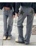 Stars Printed Pockets Denim Jeans-Outfit