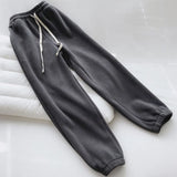 Warm Polar Fleece Winter Sweatpants Sweet Candy Colors High Waist Loose Casual Pants Korean Harajuku Women Girls