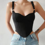 Zingj New Spring Spice Wind Sexy Fishbone Breast Metal Ring Strap Corset