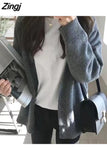 cartoon pattern knitted cardigan sweaters women's 2023 new V-neck fashion trend all-match plus size casual loose