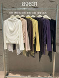 Xixi 2025 Autumn White Standard Elegant Temperament Chiffon Neck Thin Knitted Small Shirt