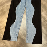 2022 Summer New Arrivals Blue Denim Patchwork Long Pants Women Full Length Jeans Streetwear