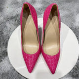 high heels shoes pointed toe spring summer 12cm party wedding elegant cozy classic pumps plus size 33-45 QP123