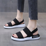 Women Shoes 2022 Summer Platform Elastic Band Casual Sandals Woman Open Toe Beach Sandals Socofy Sports Sandals Sandalias