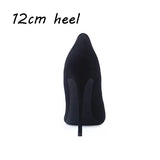 flock pumps fashion high shoes 8cm 10cm 12cm pointed thin heel shallow shoes party shoes ladies shoes QKOU001