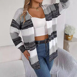 2025 Casually Striped Striped Lantern Sleeve Sweater