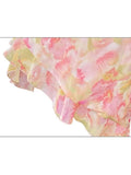 Women Sexy Backless V-Neck Floral Print Suspender Dress Fashion French Elegant Holiday Party Club Sweet Mini Dress 2023