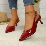 Summer New British Wind Tip Thin With A Word Buttoned Fashion Sandals Women's High