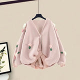 Women Spring Two Pieces Sets Korean Long Sleeve Knitted Sweater Cardigan And Ruffles Patchwork Mesh Long Dress