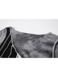 Patchwork Crop Bodycon T Shirt Women Long Sleeve Streetwear Chic Tees O Neck Ins 2023 Ulzzang Casual Loose Tide