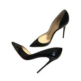 Shiny Black PU Patent leather High Heels Shoes Women Pumps 12cm Pointed Toe Stilettos Sexy Wedding QKOU003