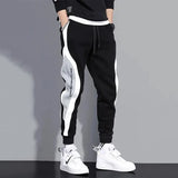 Men's plus size wide loose nine-point sports pants Korean version of the new casual sports student sports tie-foot men's