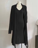 New Solid V-Neck Jacket Dress + Sweater Cardigan Hot Elegant Knitted