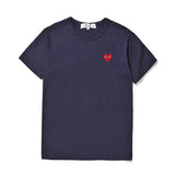 Summer Men Women T-shirt Heart Eyes Round Neck Short-sleeved Cotton Solid T-shirts Couples Casual Pullover T