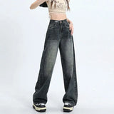 Retro Fashion Women High Waist Jeans Wide Leg Loose Denim Trousers Y2K Harajuku Jeans