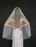 YouLaPan V30 1 Tier Wedding Veil Fingertip Veil Soft Single Tier Bridal Veil Cut Edge Elegant Soft Italian Tulle Veil with