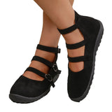 Retro Double Button Cloth Shoes Single Shoes 2025 Large Square Light Mouth