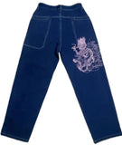 retro street loose embroidered straight-leg jeans women 2023 new casual all-match high-waist mopping wide-leg