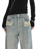 Style Streetwear Baggy Jeans Women Denim Trousers High Waist Y2k Vintage Washed Wide Leg Mopping