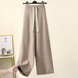 Women Sweater Suit Autumn Winter Turtleneck Knitting Sweater and Wide Leg Pants Sets Elegant Loose Jumpers Oversized