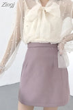 Gauze Bow Beading Pink White Blouse 2023 Summer Women Solid Chiffon Shirt Female Blouses Top Office Shirts Blusas 4323