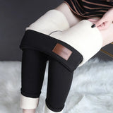 Women Hight Waist Leggings Women Solid Color Legging Comfortable Super Thick Keep Warm Stretchy Leggings Velvet Warm