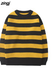 Sweater Women Pullovers Knit Casual Striped Pullovers Jumper Warm Teen Gril Streetwear Knitwear Sueters De