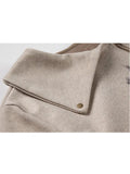 Women Vintage Print Short Jacket Trendy Irregular Turn-down Collar Loose Casual Zippers Coats Harajuku Long Sleeve