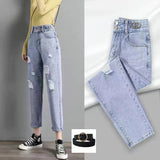 Zingj Jeans Female Autumn 2024 New Korean Version Loose High Waist Show Thin Straight Tube Harun Radish Dad Pants-Outfit