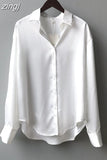 2023 Women Clothing Silk Shirt Vintage Blouse Women Sheer Top Women Long Sleeve Dress Shirt Loose Blouse Woman