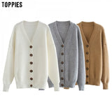 2021 winter white cardigan sweater womens single breasted knitted jacket coat fashion oversized
