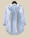 Outfits For Women 2023 Fashion Boho Knitted Vest+long Sleeve Sunscreen Blouse+side Split Pearl Beading Denim Skirts