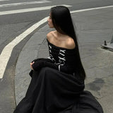 Grunge Off Shoulder Lace Up