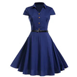 Summer Casual Dress Vintage Rockabilly 50's Women Jurken Party Swing Vestidos Black Red Pinup Short Audrey Hepburn