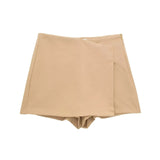 Solid High Waist Skort-Outfit