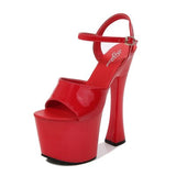 Summer Walking Show Artifact Model High-heeled Shoes Sandals Pole Dancing 17CM Sexy Black Platform Hate Sky High-heeled