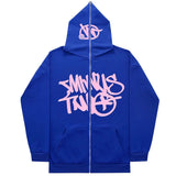 Zipper Hoodies Minus Two Pattern Printing Solid Color Oversized Clothing 2023 New Punk Harajuku Leisure Best Selling
