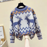 autumn and winter knit sweater women Korean style loose and lazy style pullover long sleeve o