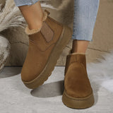 Plus Velvet Round Head Cover Snow Boots Women 44 Thick-Soled Loose Belt Plus Velvet Cotton Shoes