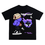 Hip Hop Letter Print T Shirt Cartoon Print Oversized Tops Women New Harajuku Fashion Casual All Match Loose Tops