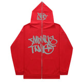 Zipper Hoodies Minus Two Pattern Printing Solid Color Oversized Clothing 2023 New Punk Harajuku Leisure Best Selling