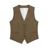 Women's 2025 Spring New Fashioned Colored Flax-Blend Vest + Shorts