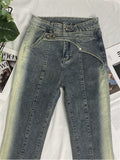 New Elegant Flared Jeans Woman Low Waist Stretch Cotton Denim Pants Vintage Streetwear Y2k Fashion Jean Female