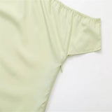 Summer New Women's Temperament Elegant Fashion High-Waisted Solid Color Long